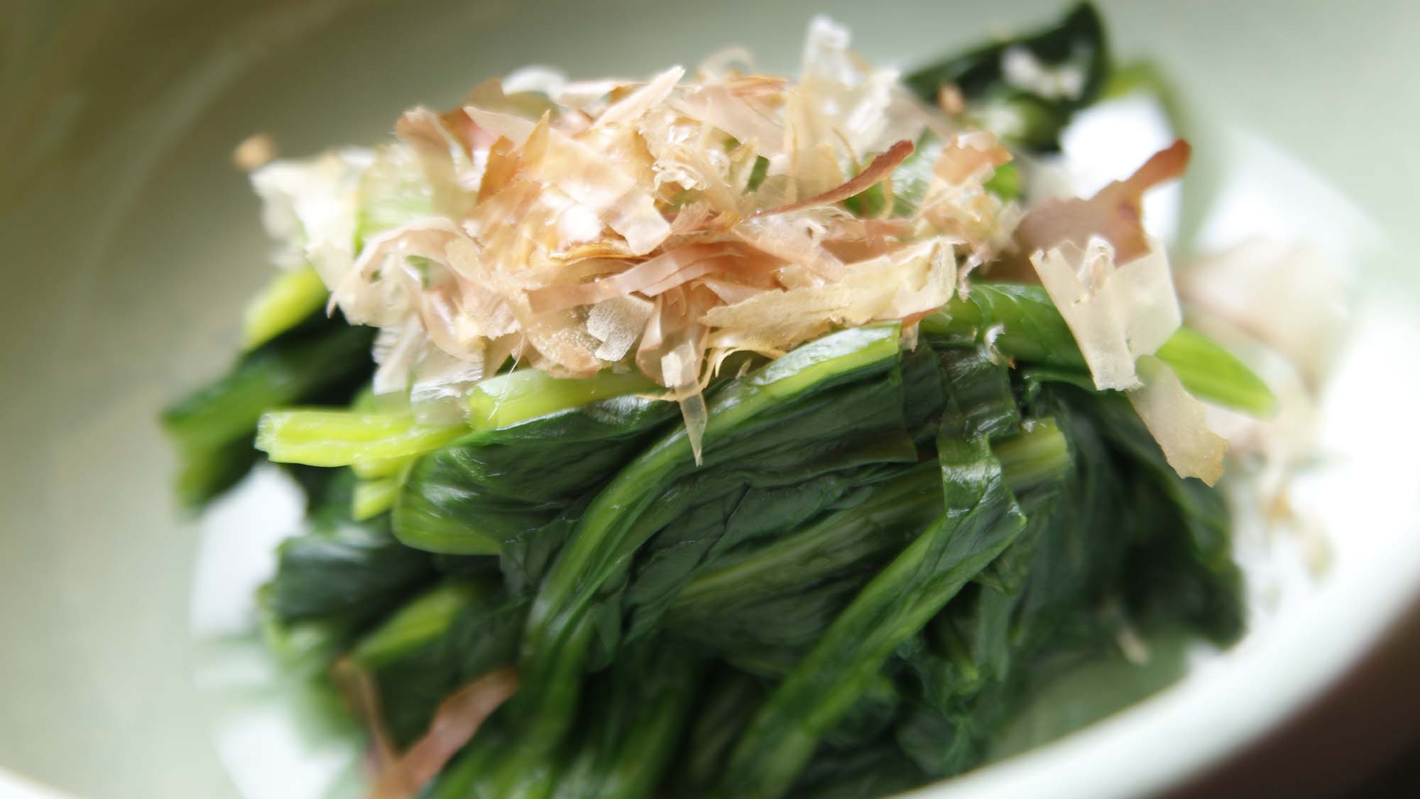 朝食一例ほうれん草のお浸し