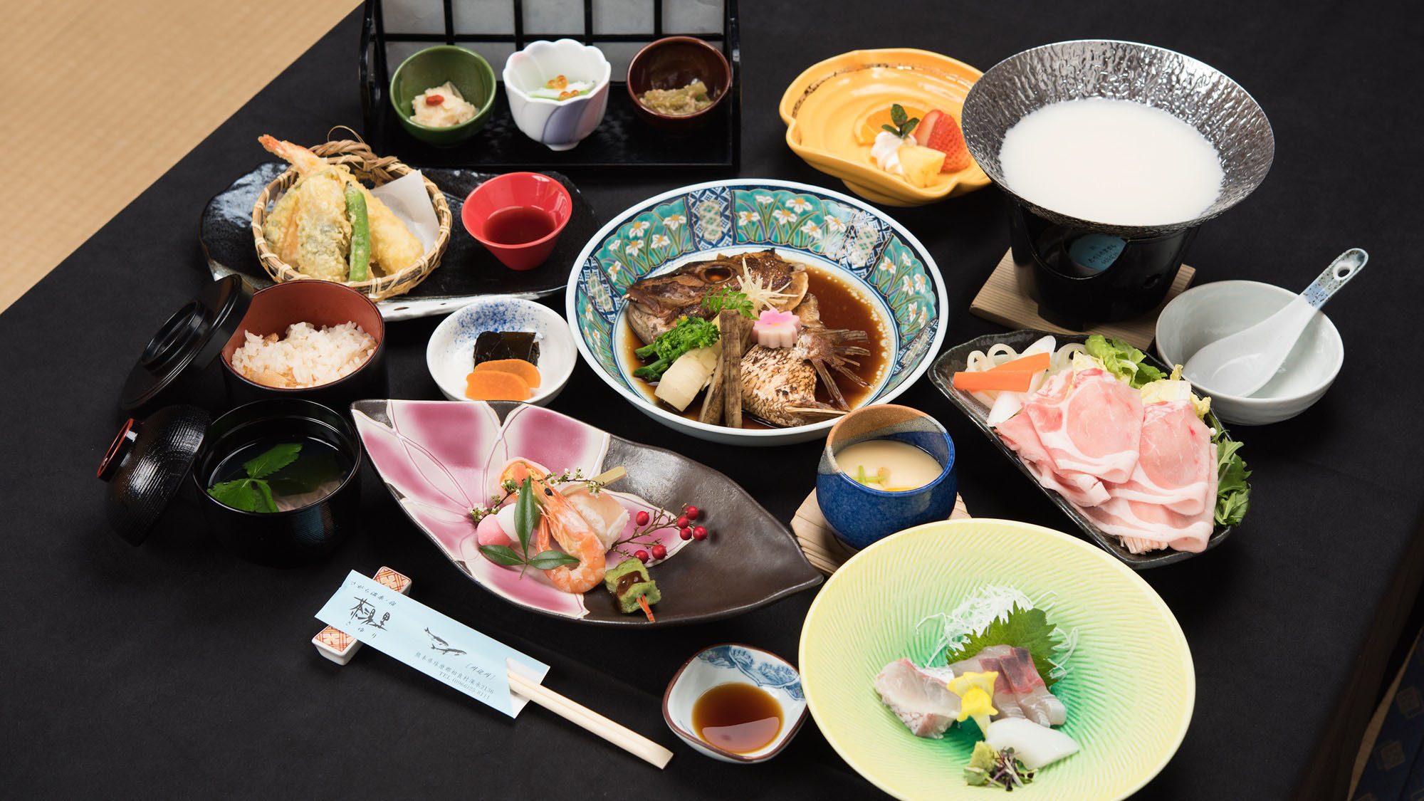 *【夕食会席一例】ボリューム満点！季節に合わせた会席をお楽しみください。