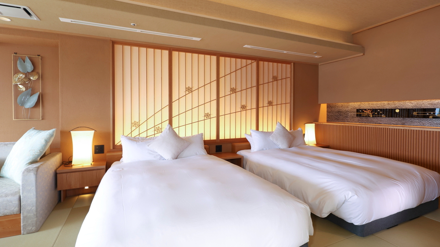 【吉祥・天祥】最上階・半露天風呂付スイート／105平米／〜5名