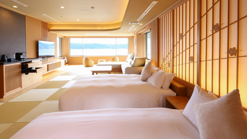 【吉祥・天祥】最上階・半露天風呂付スイート／105平米／〜5名