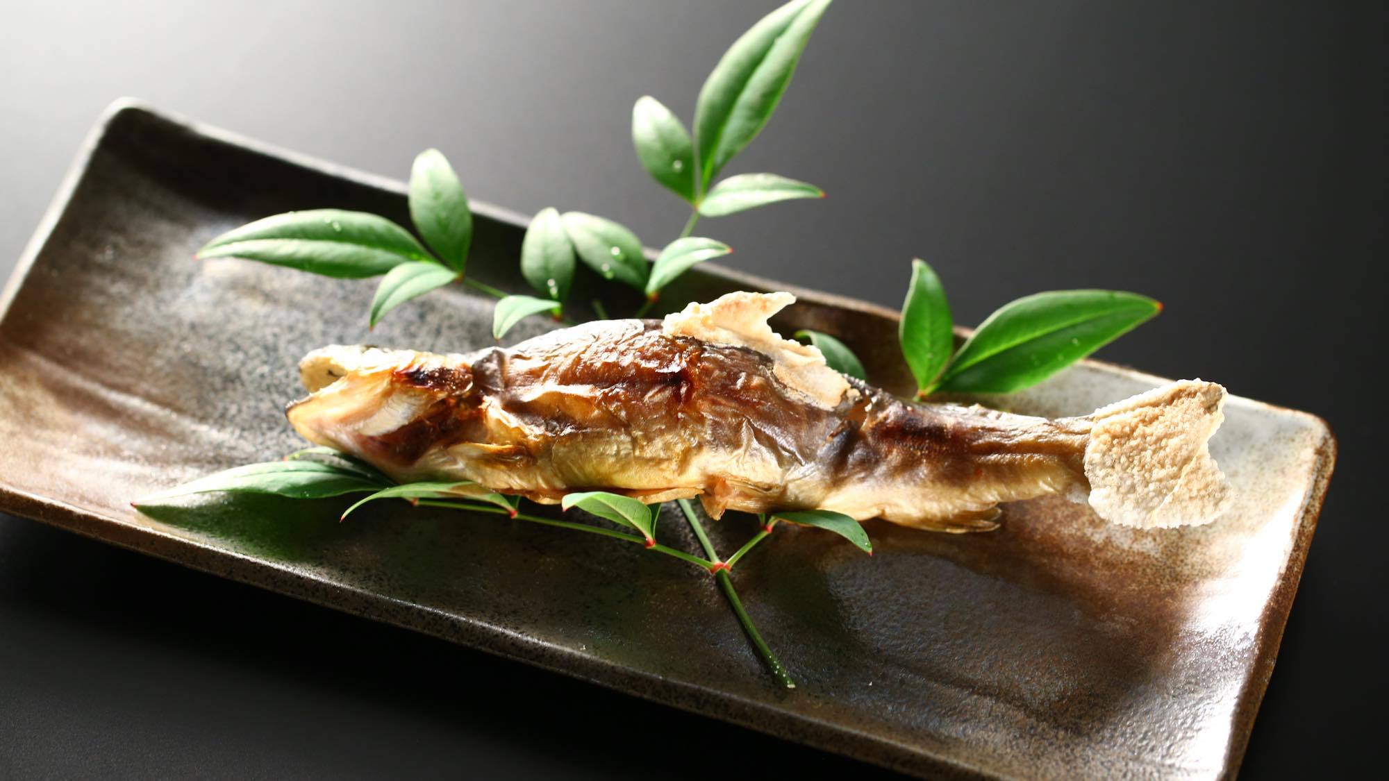【夕食】「選べる焼き物」岩魚の塩焼き