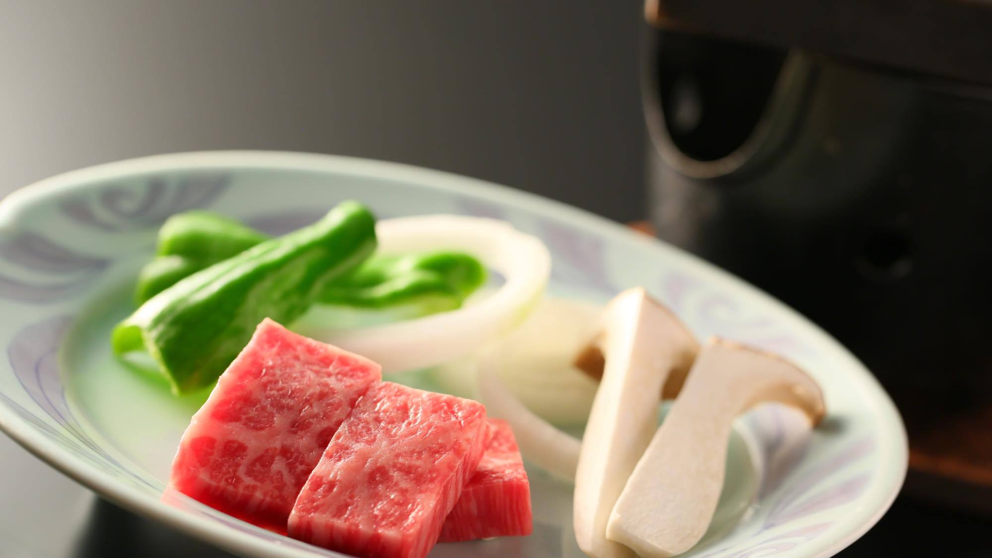 【夕食】「選べる台の物」信州牛の陶板焼き