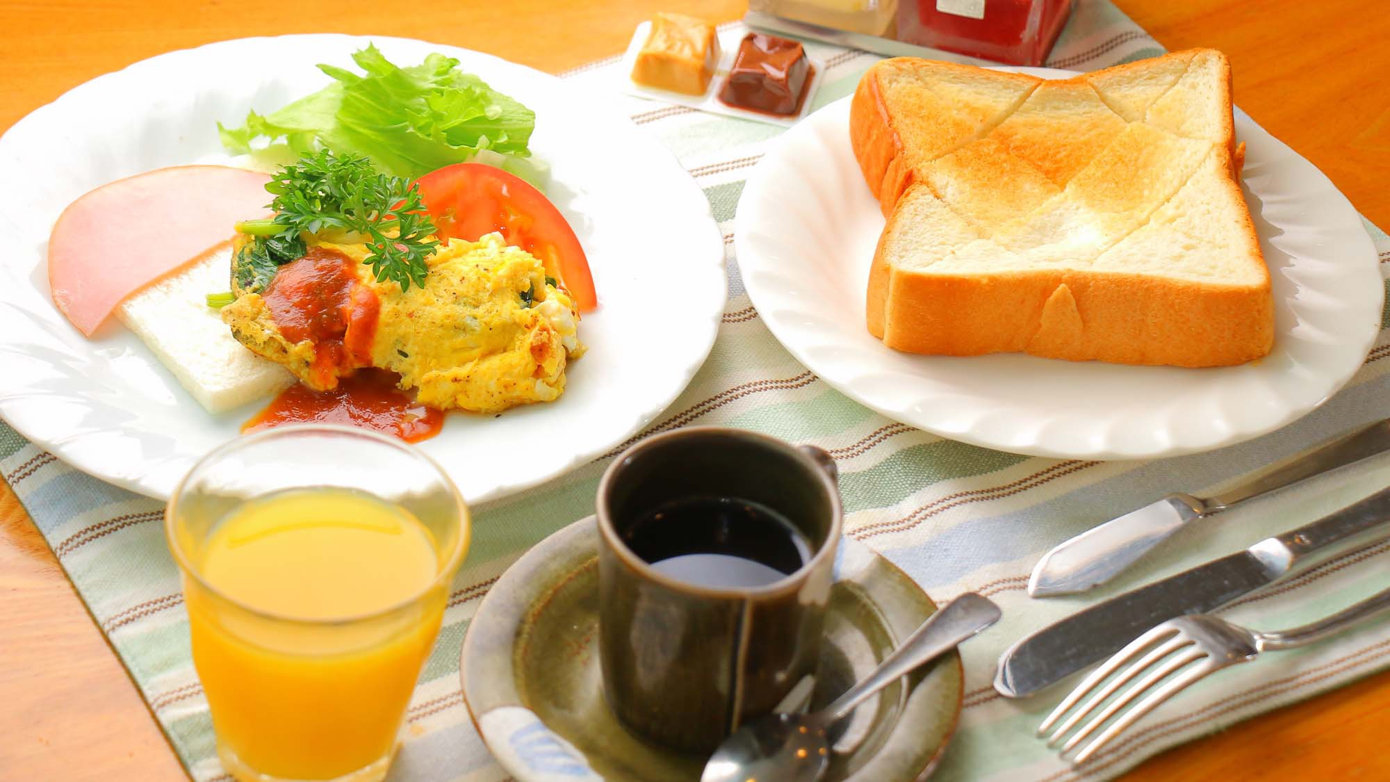 ＜朝食一例＞〜洋食〜ご朝食は「和食」か「洋食」選べます！事前にご希望をお知らせ下さい