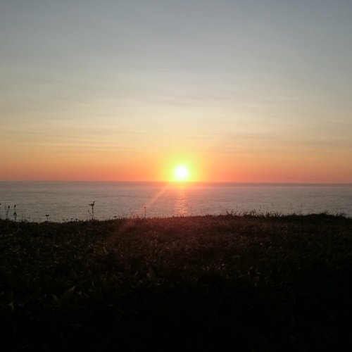 えりも岬からの夕日