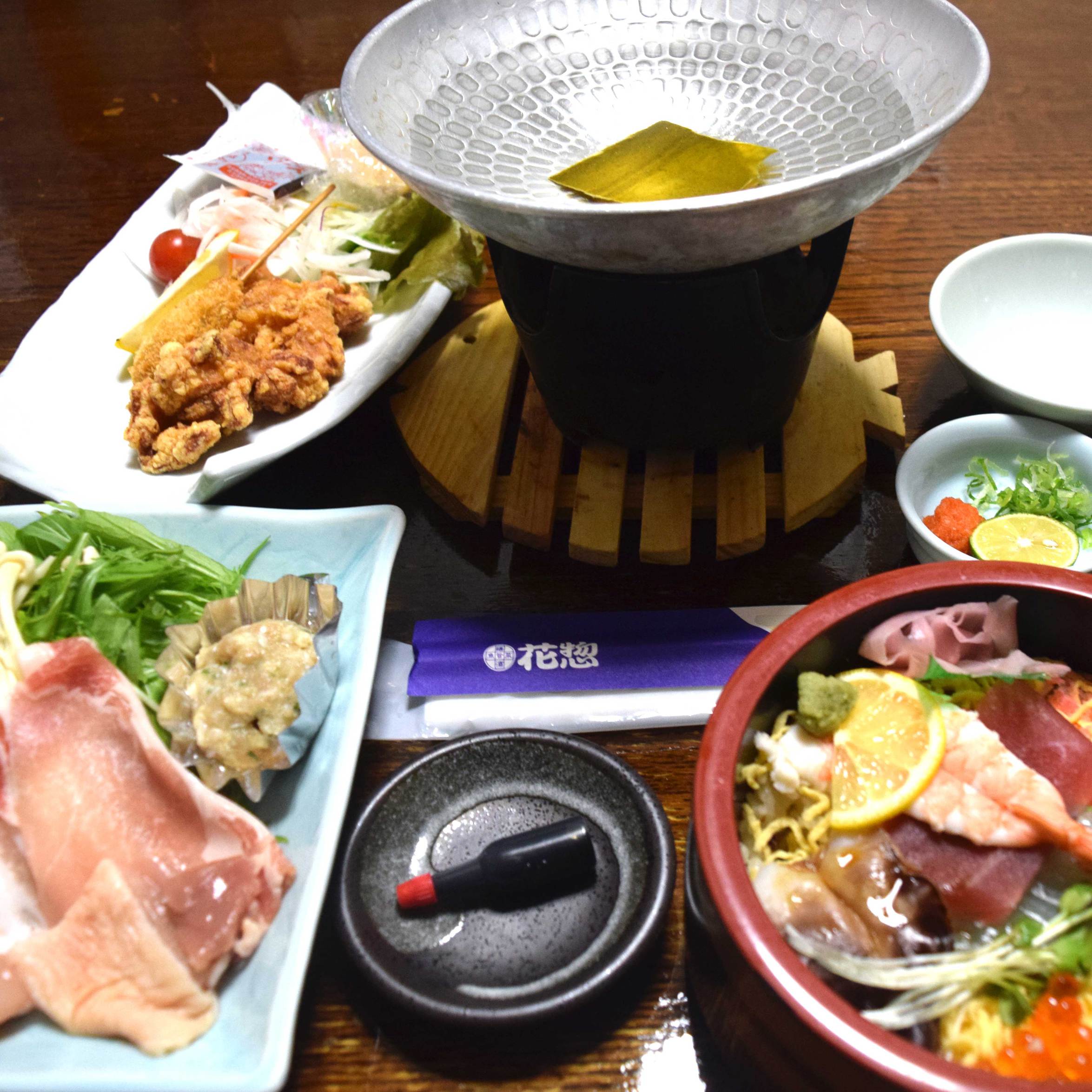 【夕食】日替わり定食ちらし寿司と豚しゃぶ