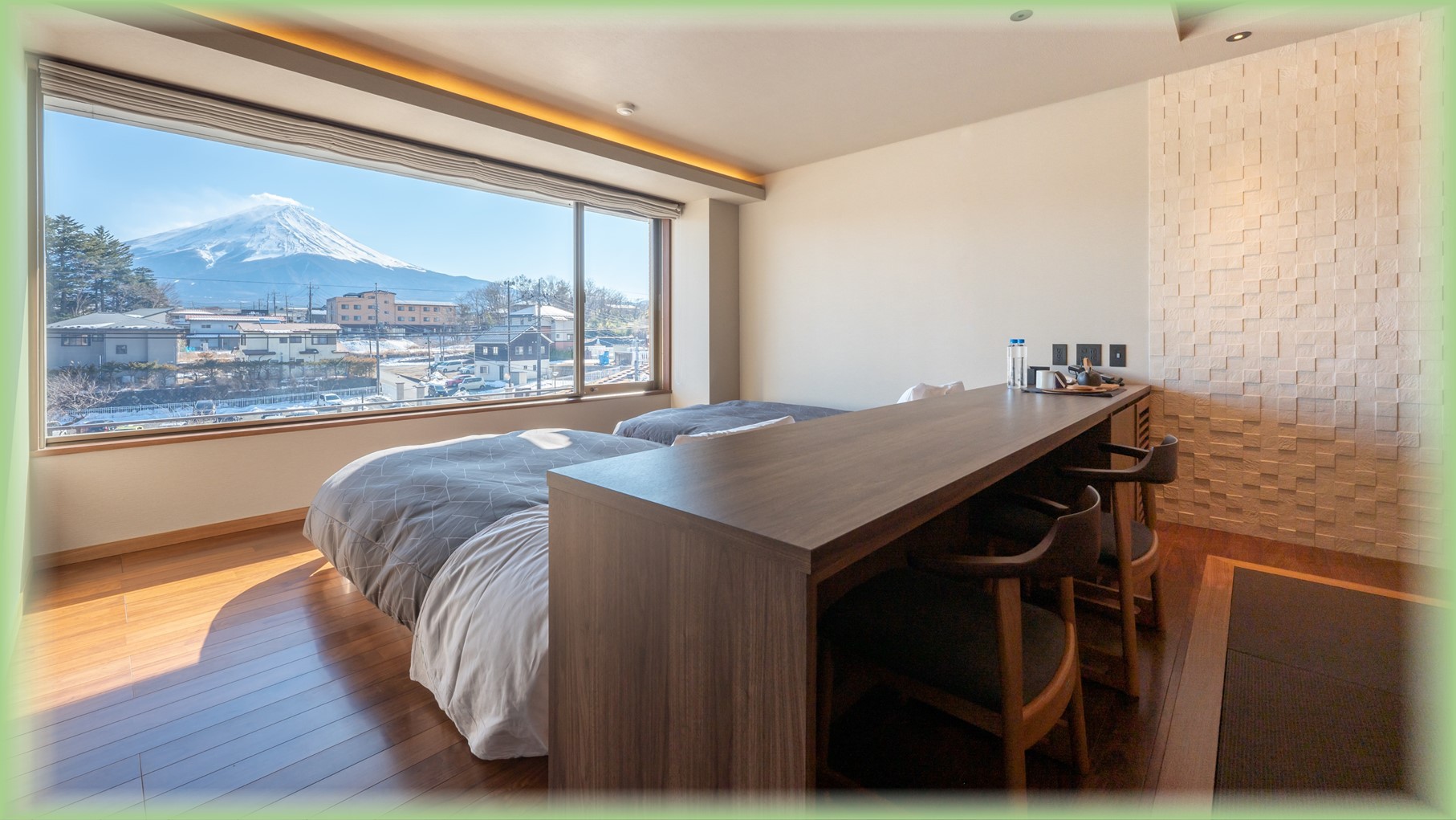 4F富士山展望風呂付和洋室52平米寝室窓側【デラックス】