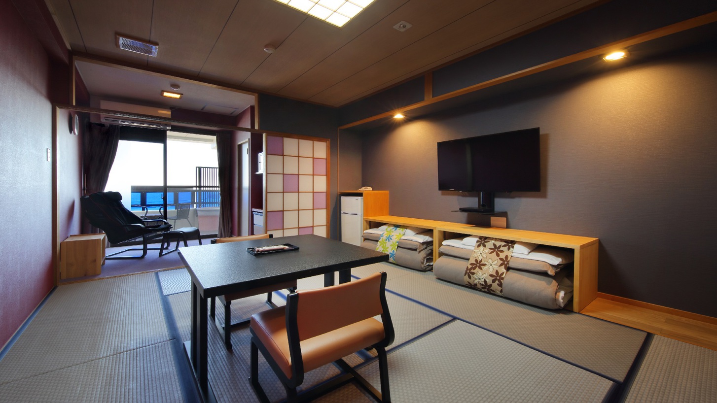 お部屋の一例新岬感 高層階の温泉・露天風呂付和室「朝陽asahi」