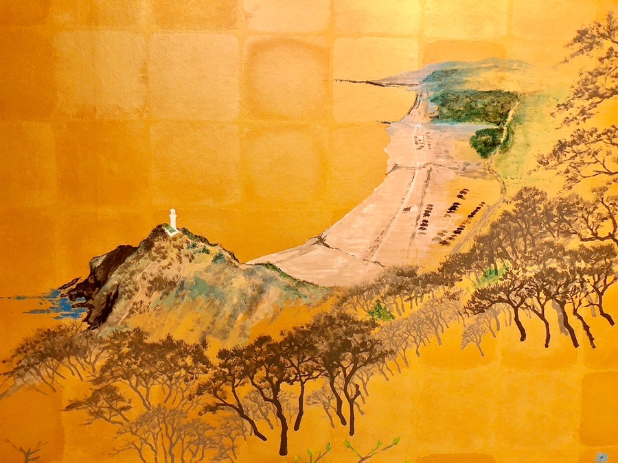 絵画特別ルーム「角田山春景」イメージ（白い灯台と角田浜）