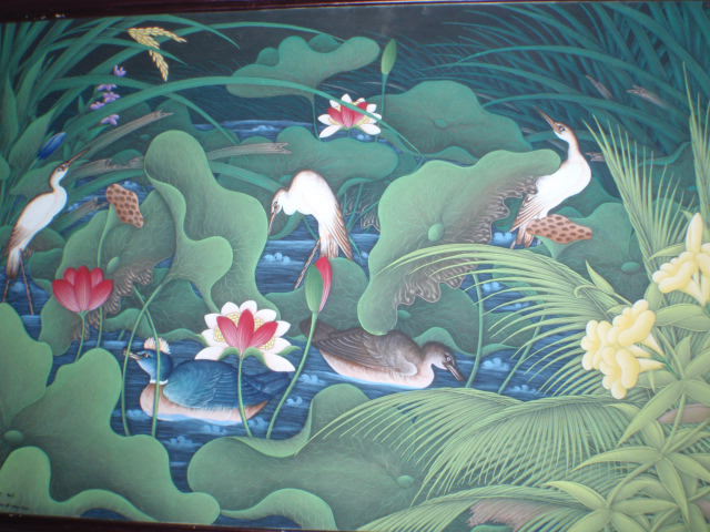 館内飾る南洋風絵画