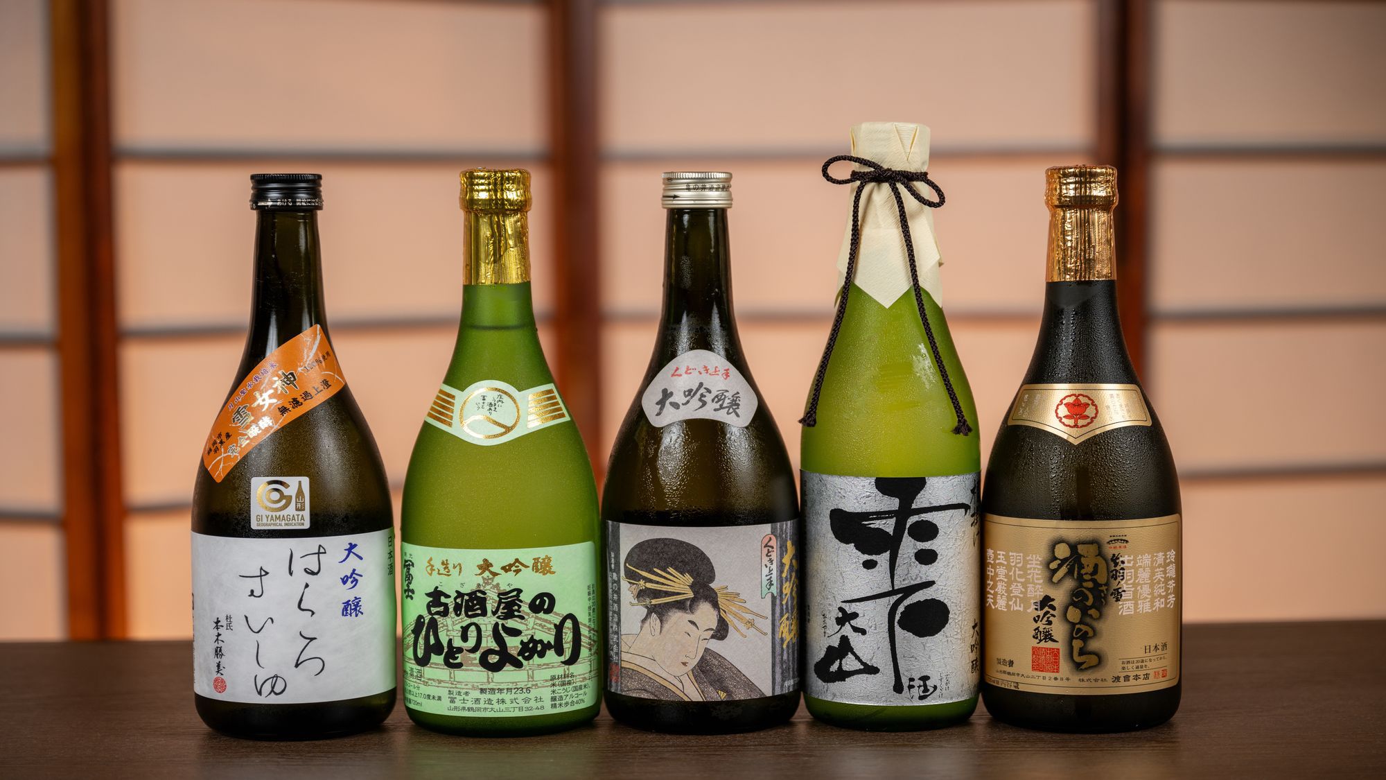 地元酒蔵5蔵の日本酒もご用意！（一例）