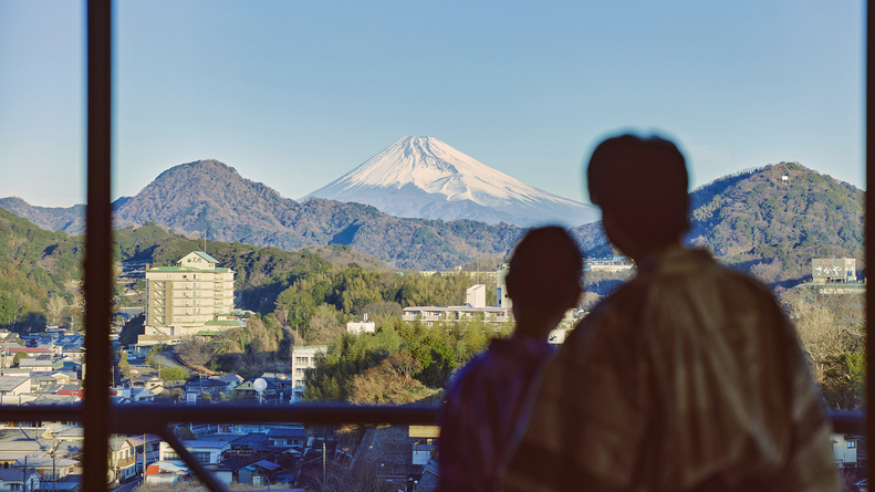 冬には、雪冠の雄大な富士山をご覧いただくことも。