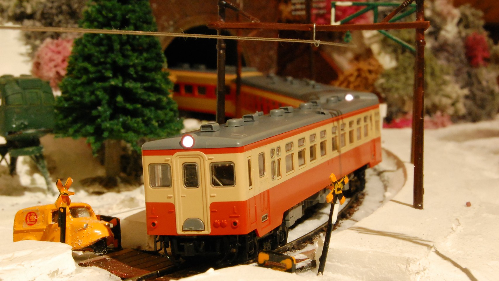 鉄道模型雪カーブ