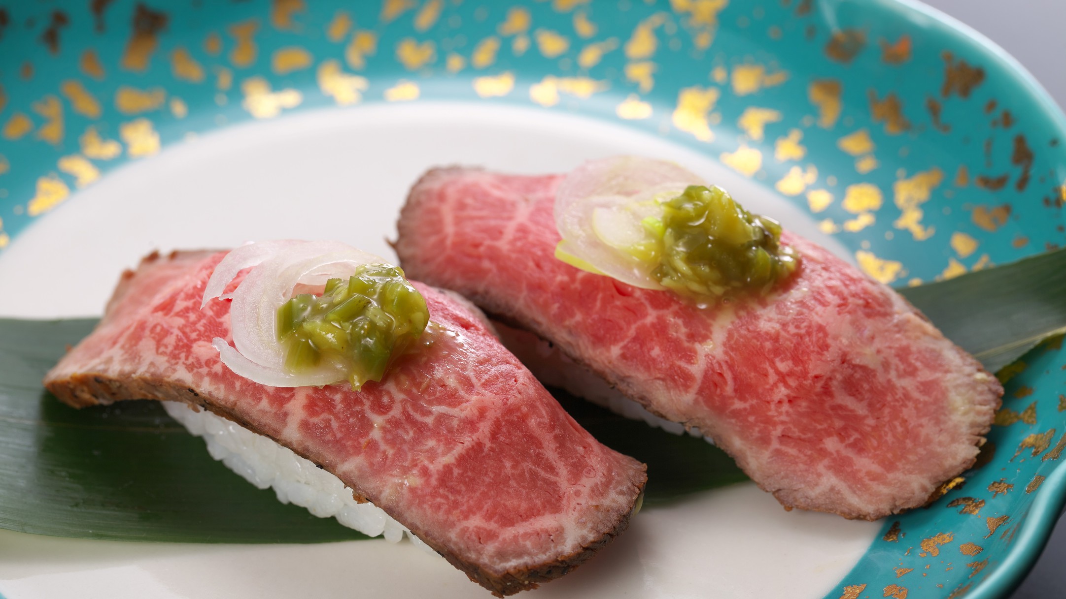 別注料理A５等級飛騨牛寿司（一例）