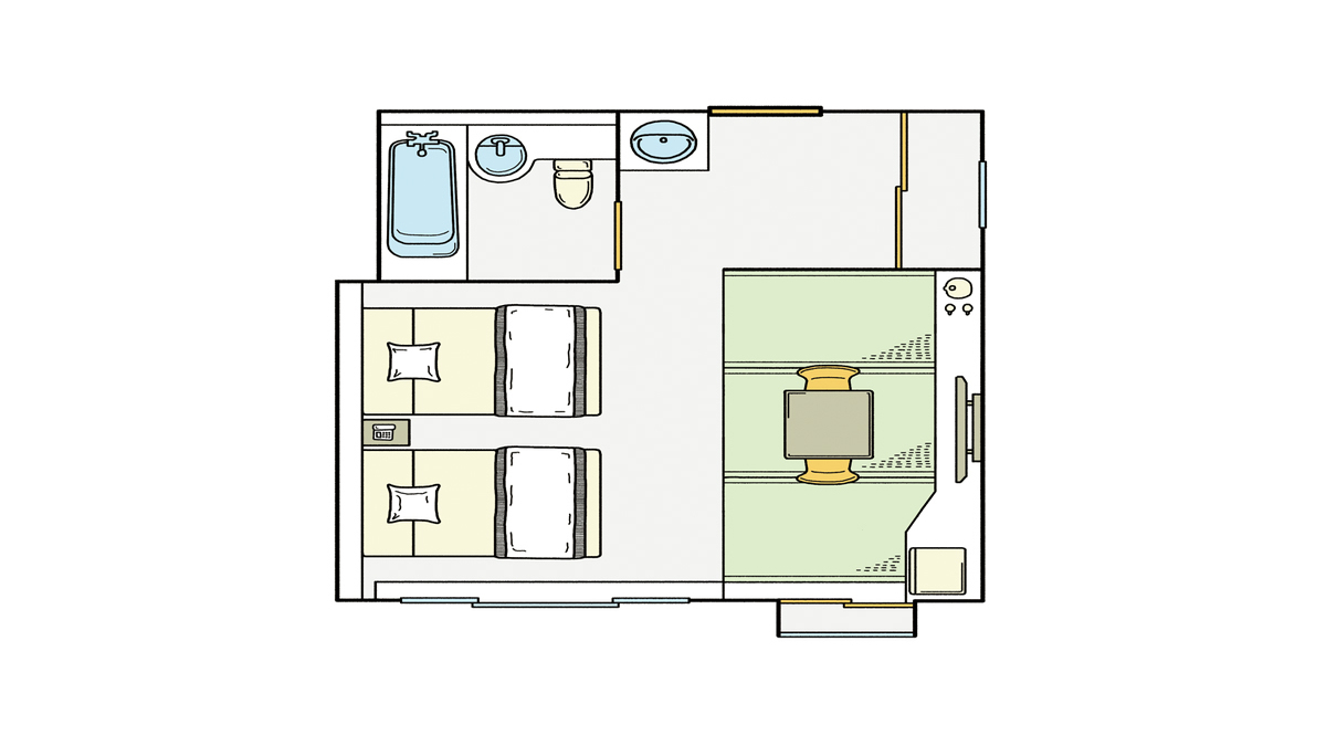 ノースウイング和洋室：部屋見取り図