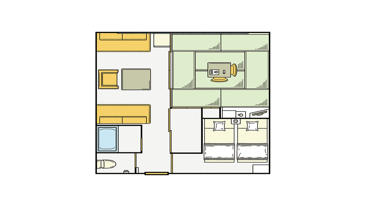 イーストウイングファミリールーム：部屋見取り図