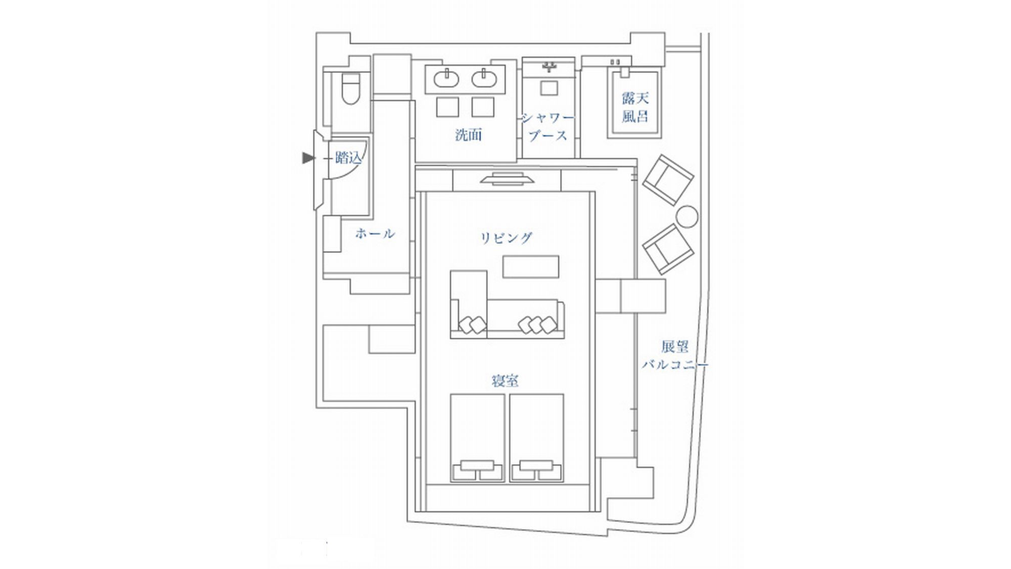 温泉掛流し露天風呂付絶景スイート『暁』