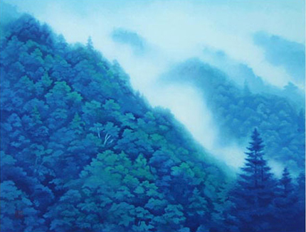 善光寺裏の長野県信濃美術館東山魁夷館。絵に興味が無いのに思わず魅入ってしまいました。おすすめです。