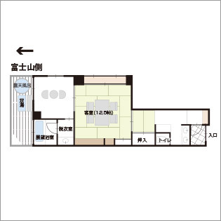 【露天風呂+展望風呂付】富士山を望む和室12.5畳
