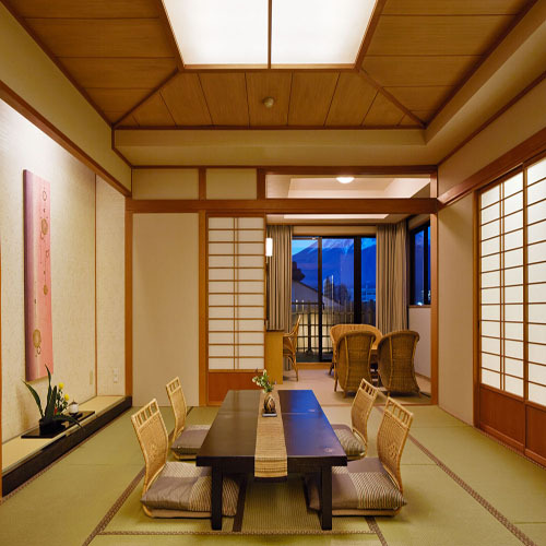 【露天風呂+展望風呂付】富士山を望む和室12.5畳客室本間