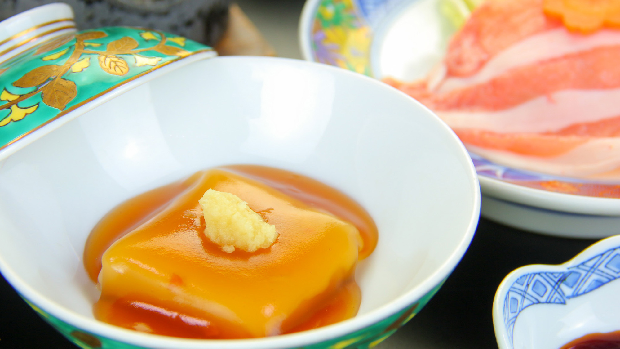 ＃【夕食】手作りゴマ豆腐。なめらかな味わいをお楽しみいただけます♪
