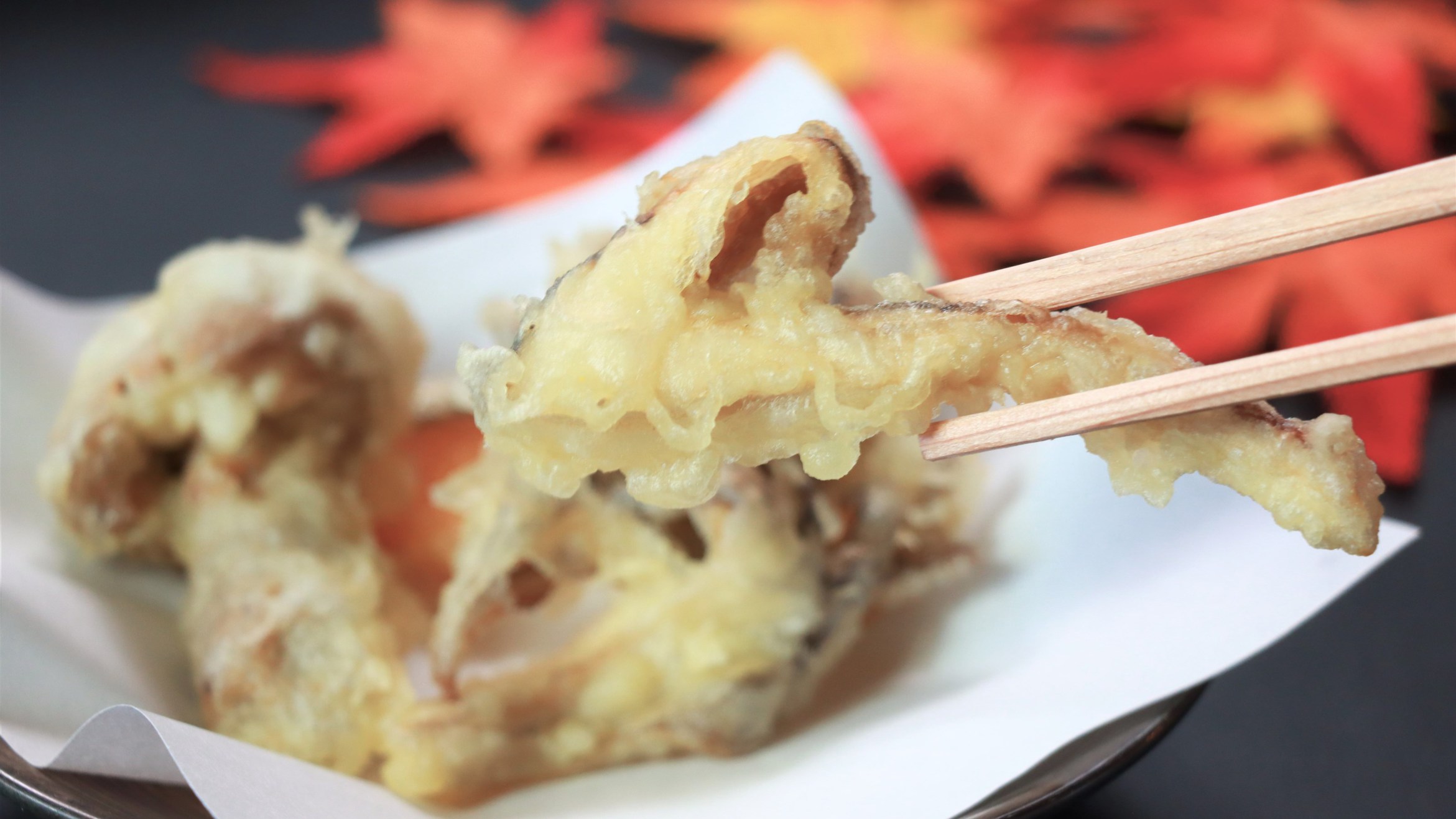 天然松茸と、天然きのこの天ぷら