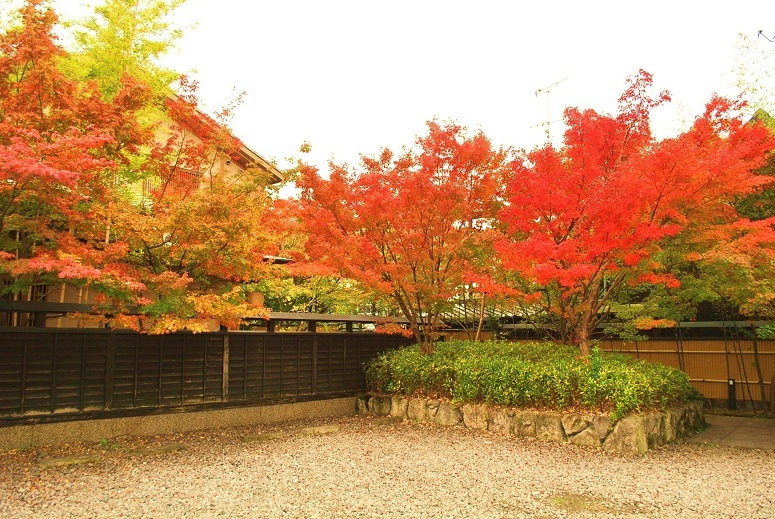 秋のホテル外観