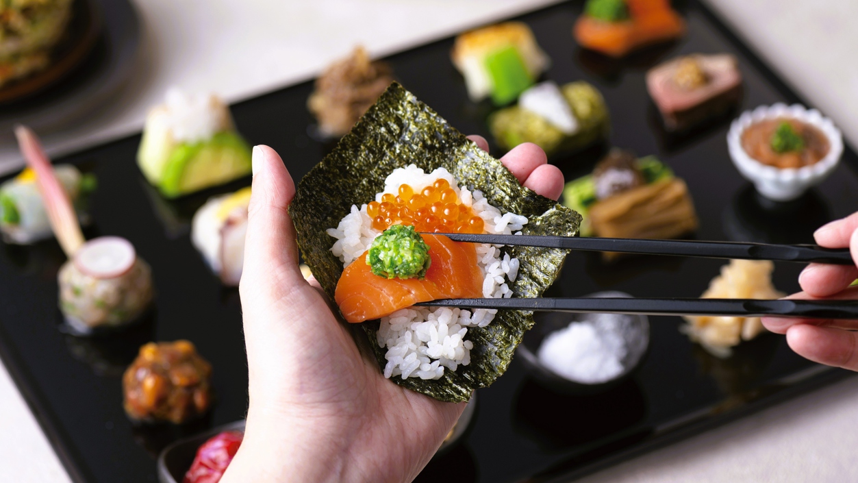 【房州手巻き寿司】約20類の旬菜をお好みで組み合わせてつくるオリジナル手巻き寿司をご賞味ください