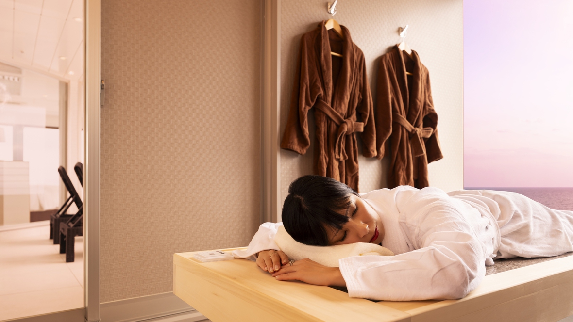 【33階ペントハウス】露天風呂と併せ、岩盤浴で温熱効果とリラックス効果で健康的なリラクゼーションタイ