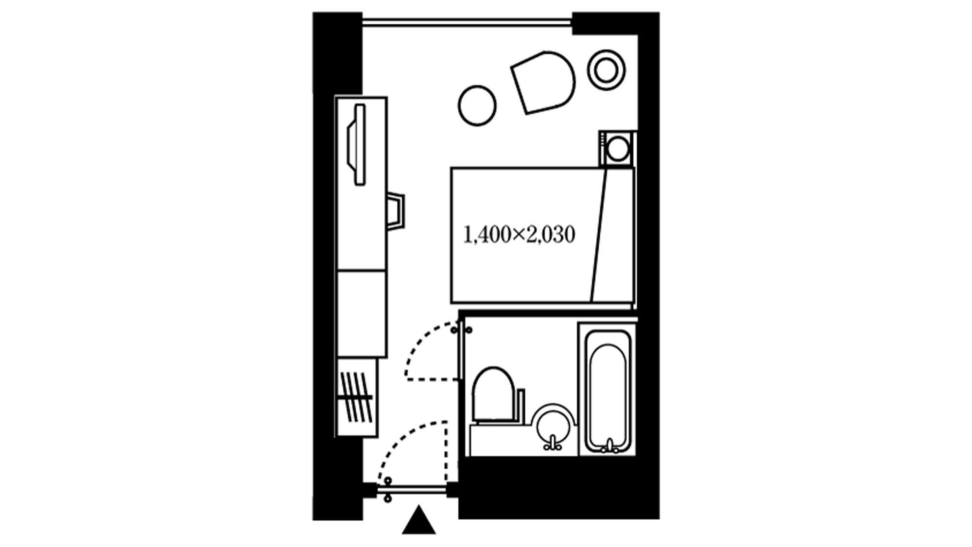 【シングル】客室平面図