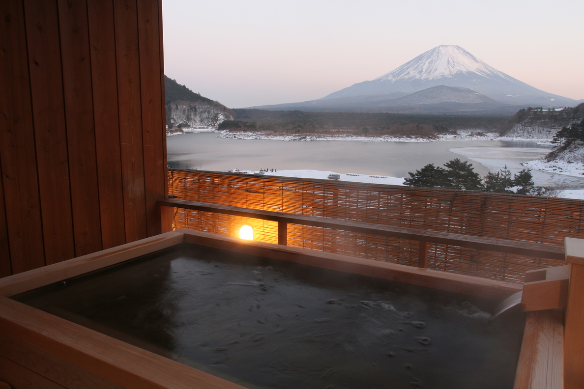 貸切露天風呂夜景富士