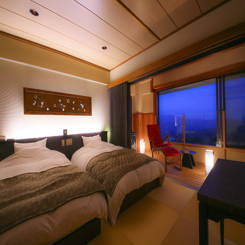 【本館6階】新タイプ：和モダンツイン＜琉球畳+板間＞（37.5㎡）