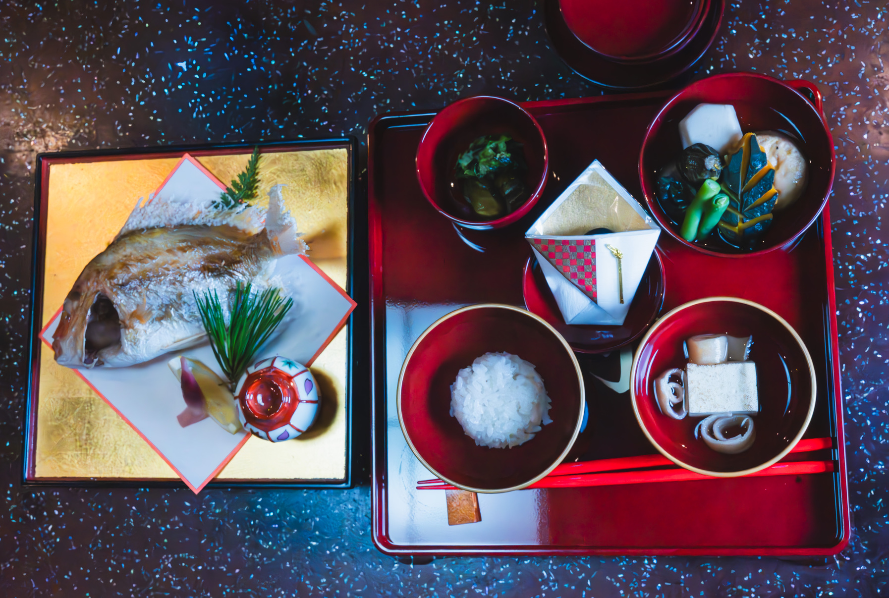 料理一例お食い初め膳