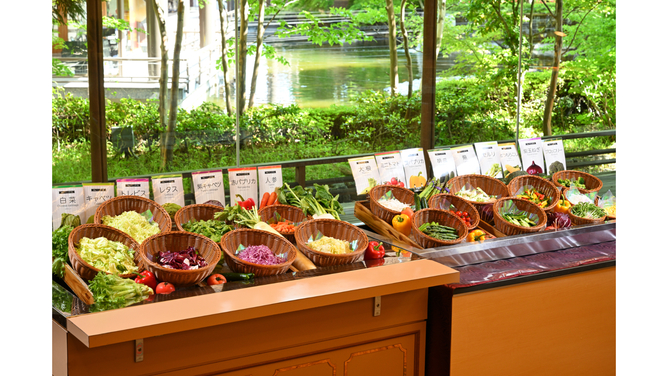 「野菜豊富なヘルシーバイキング「おおとり農園」」