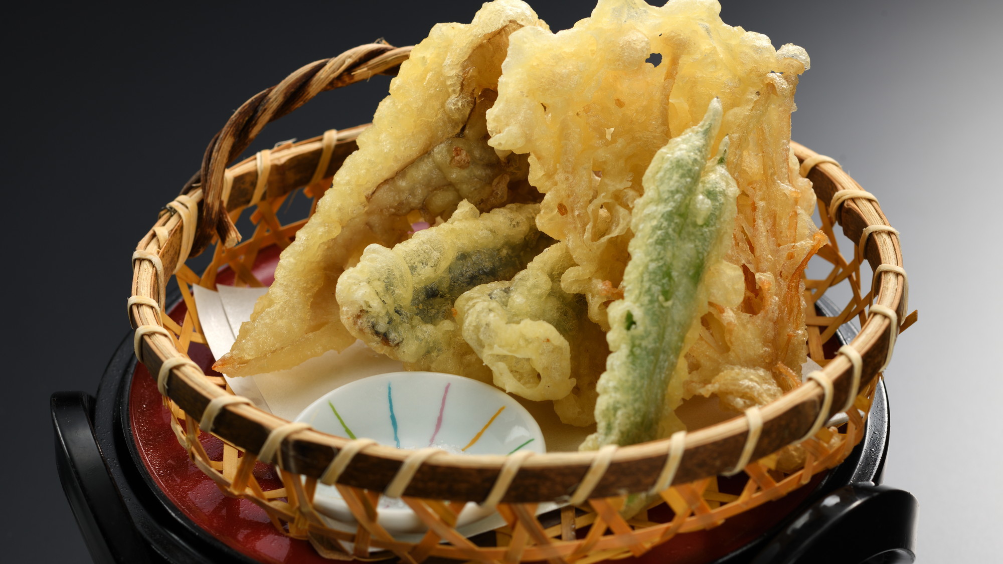 キノコと鰊の天ぷら（大鳥の膳）(2024年10月〜2025年1月)