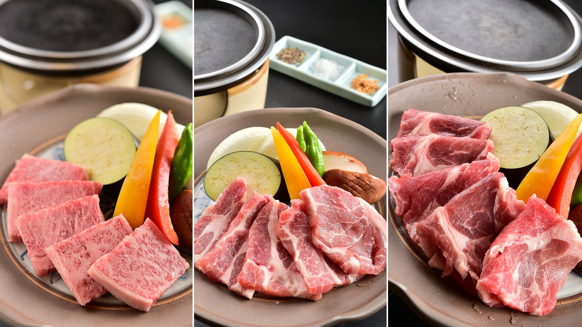 ＜信州牛 or みゆき豚 or サフォークラム＞ 贅沢な石焼きのお肉を３種ブランド肉から選べる