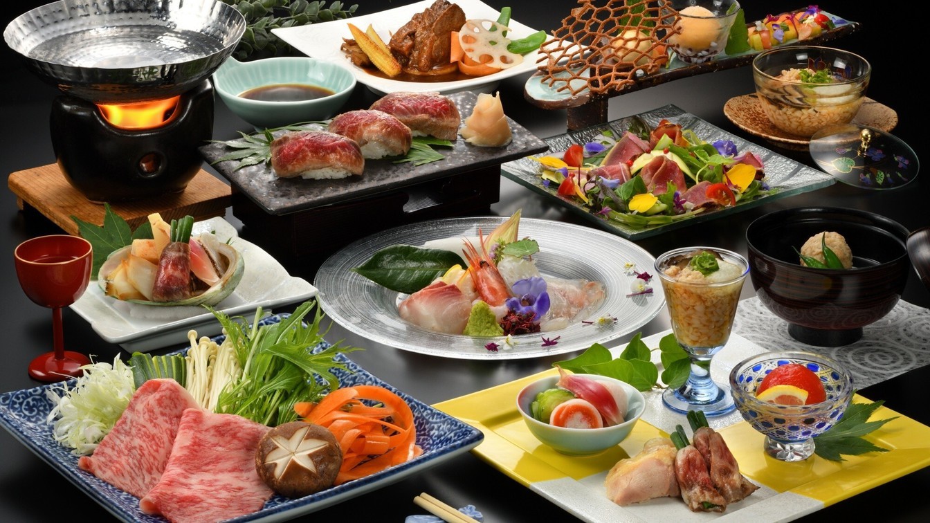 【ご夕食一例】山形牛会席 ※写真はイメージです。仕入れ状況により異なります。