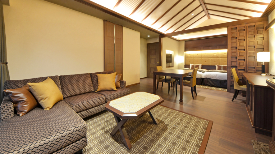 〈プレミアム棟〉温泉露天風呂付 テラスルーム P2（野尻湖側）1