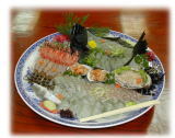 ひらめの刺身盛り合わせ例