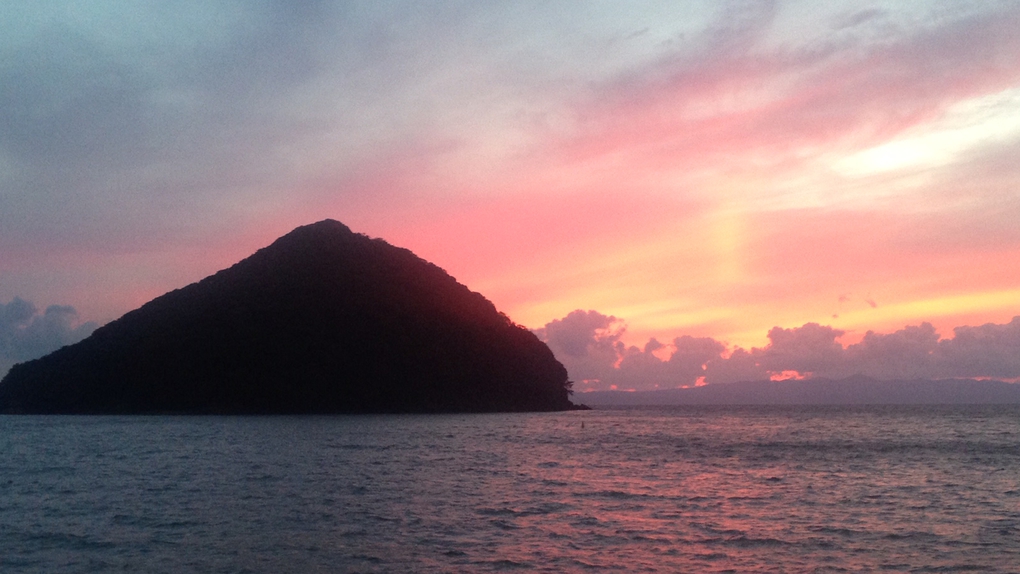 湯の島の夕日