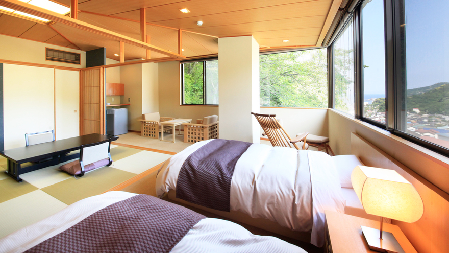 【特別室】和室&ベッドルーム 海と山が見える角部屋（一例）
