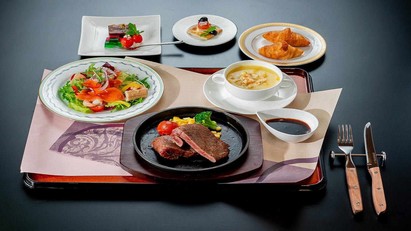 能登牛鉄板焼きコース（パン）