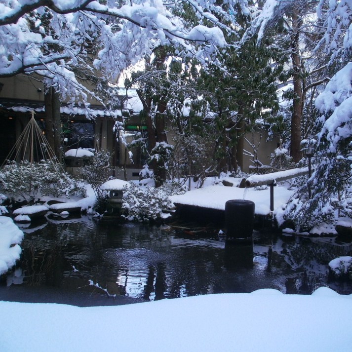 中庭雪景色