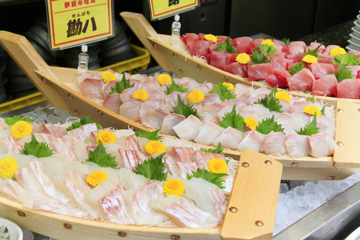 夕食バイキングのお刺身♪※種類は日により変わる場合がございます。