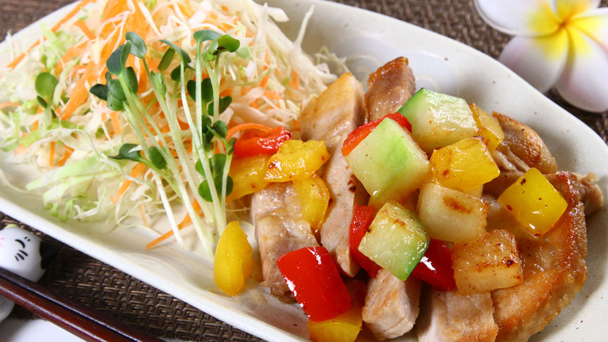 夕食一例_豚肉などメインメニュー*