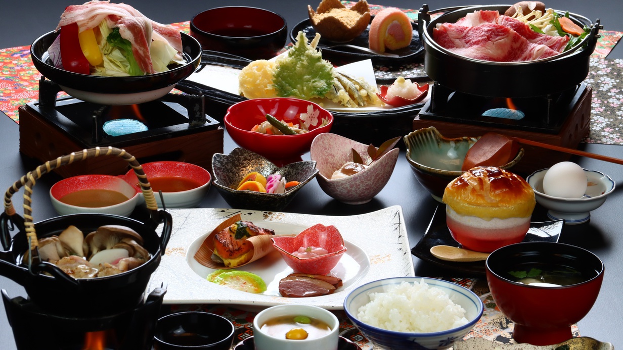 【料理】お好きなメイン料理を3品選べる会席コース。冬限定あったかお料理もあります♪