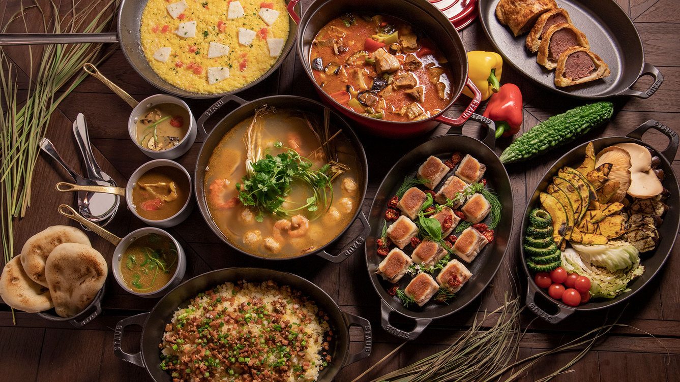  【 ISHIGAKI BOLD KITCHEN】夕食一例：各国の名物料理を独自スタイルでご用意