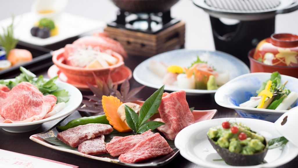 *【近江牛会席(一例)】2つから選べる近江牛料理と滋賀の食材を組み合わせた人気のコースです♪