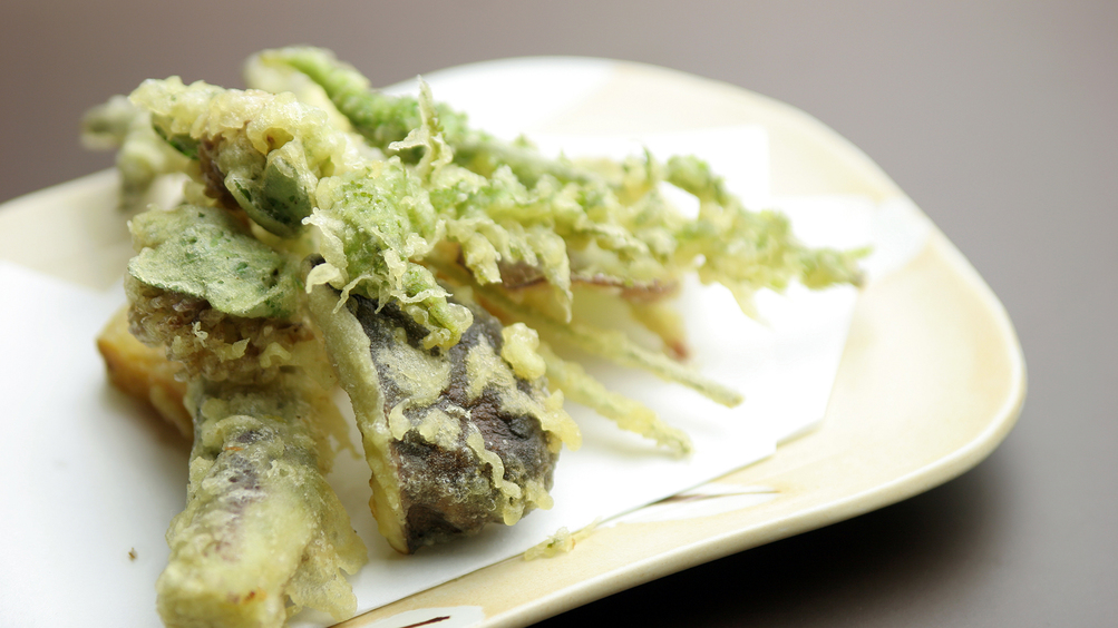 *タラの芽の天麩羅/サクッと広がる春の味♪ (6月頃の一例／日替わりのため写真と異なる場合あり）