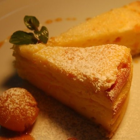 【デザート】マスカルポーネとクリームのチーズケーキ&ガレットシャランティーズ