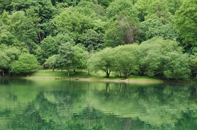大尻沼湖畔のさわやかな季節